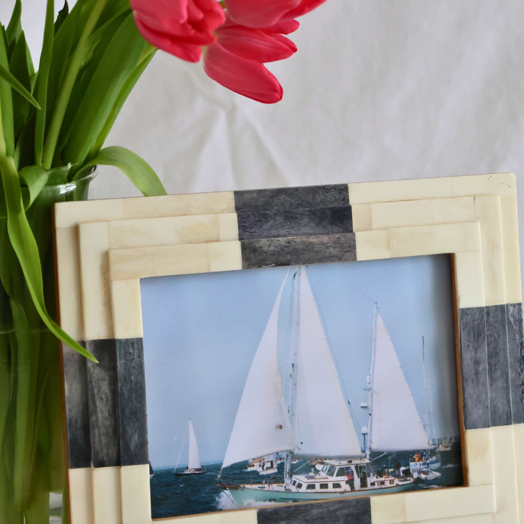 Cream & Navy Shell Frame