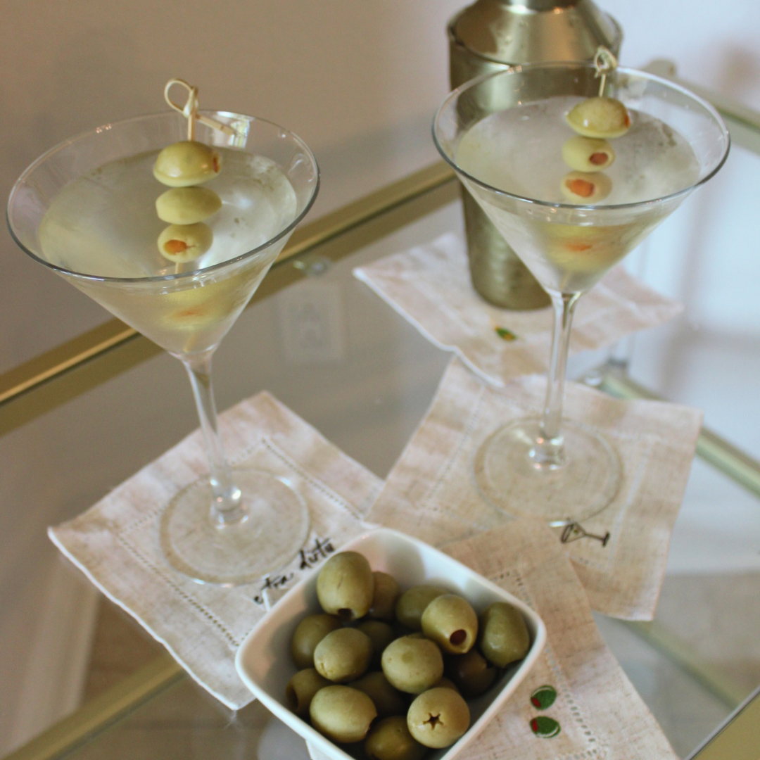 Custom Monogram Linen Cocktail Napkin Set (Set of 4)