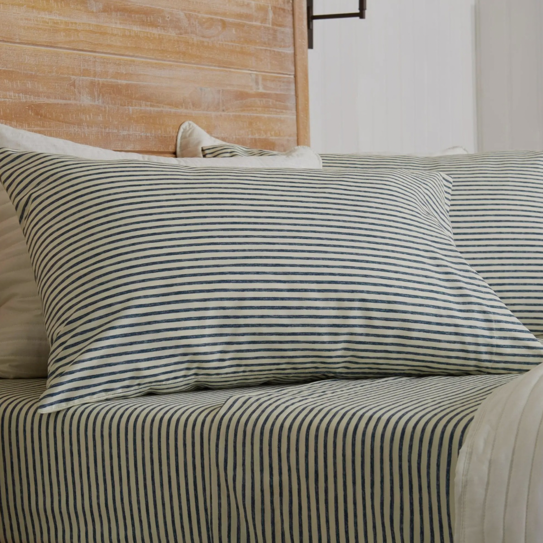 Striped Microfiber Sheet Set — Dark Gray