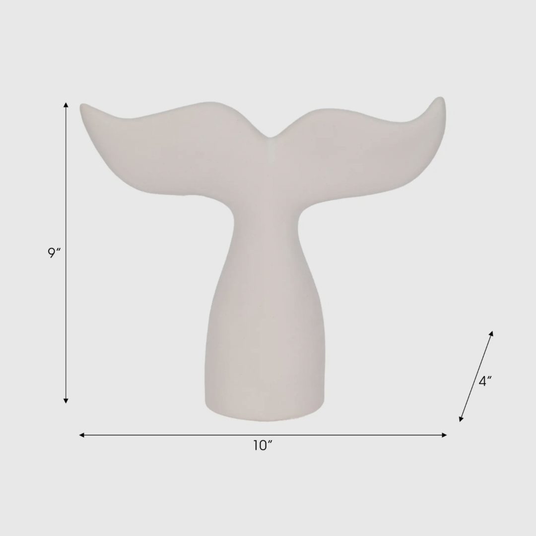 White Ceramic Whale Tail