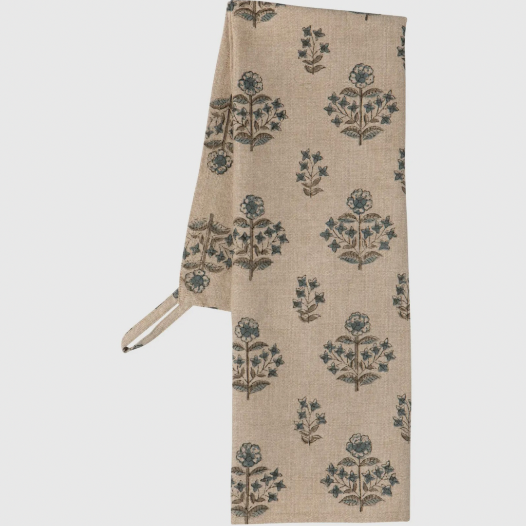 Salvia Block Print Tea Towel