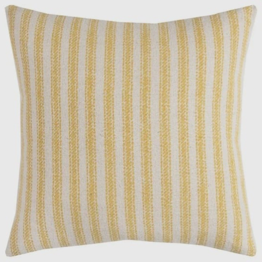 Butter Yellow Striped Pillow