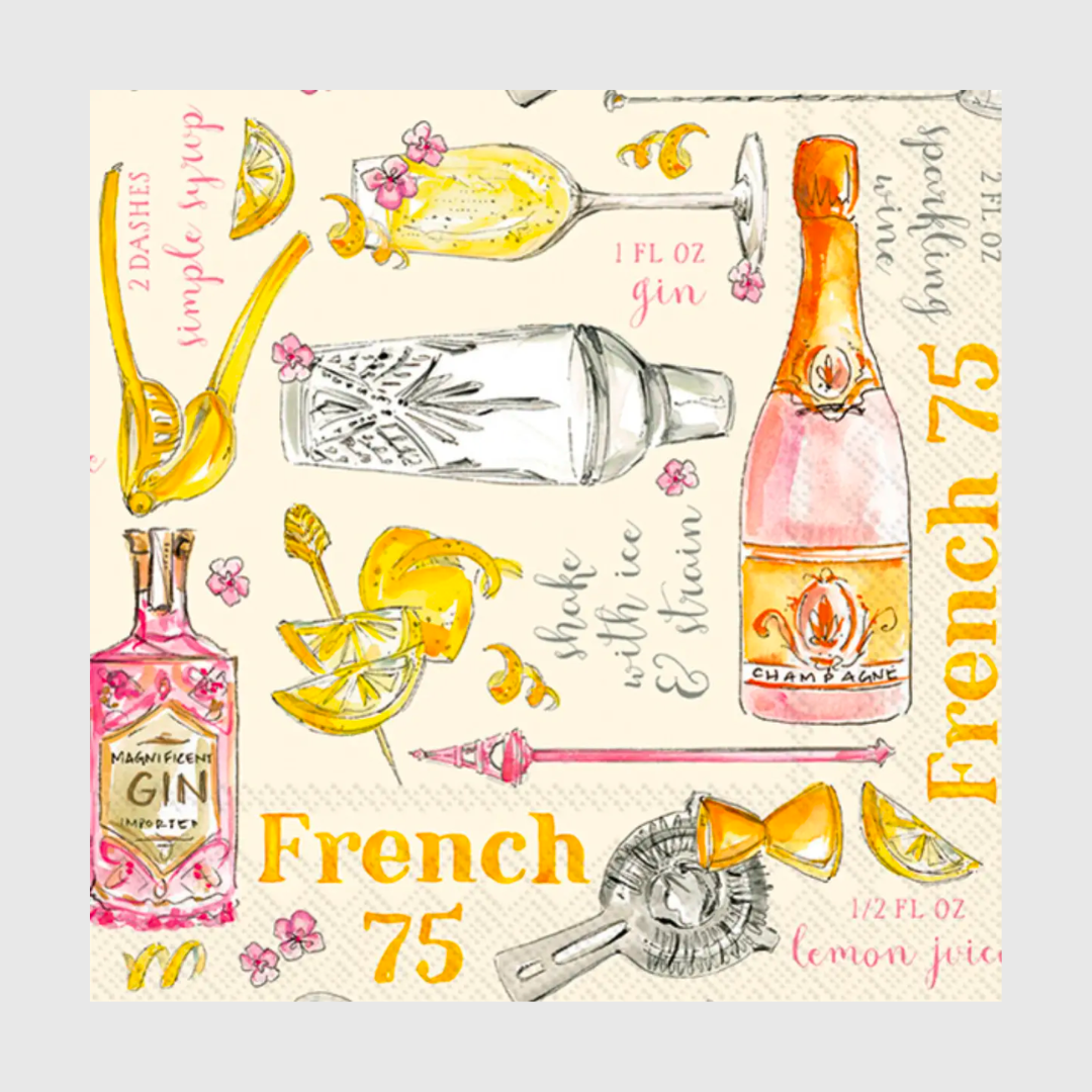 French 75 Cocktail Paper Napkins