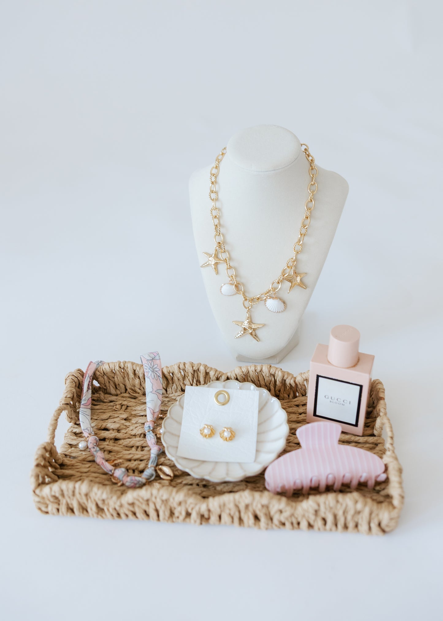 Light Pink Stripe Claw Clip