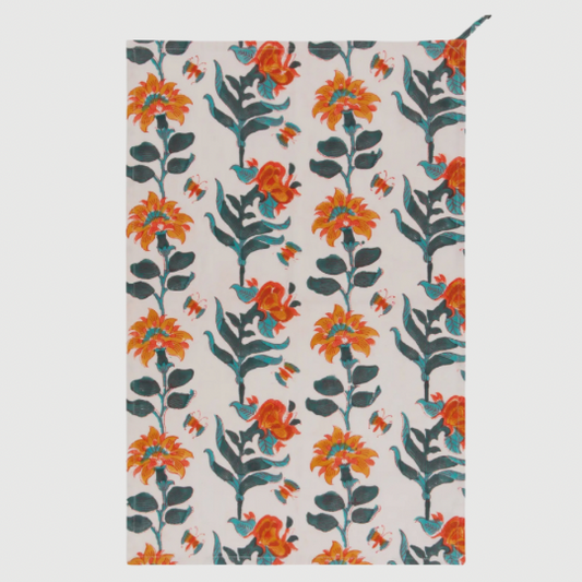 Spritz Block Print Tea Towel