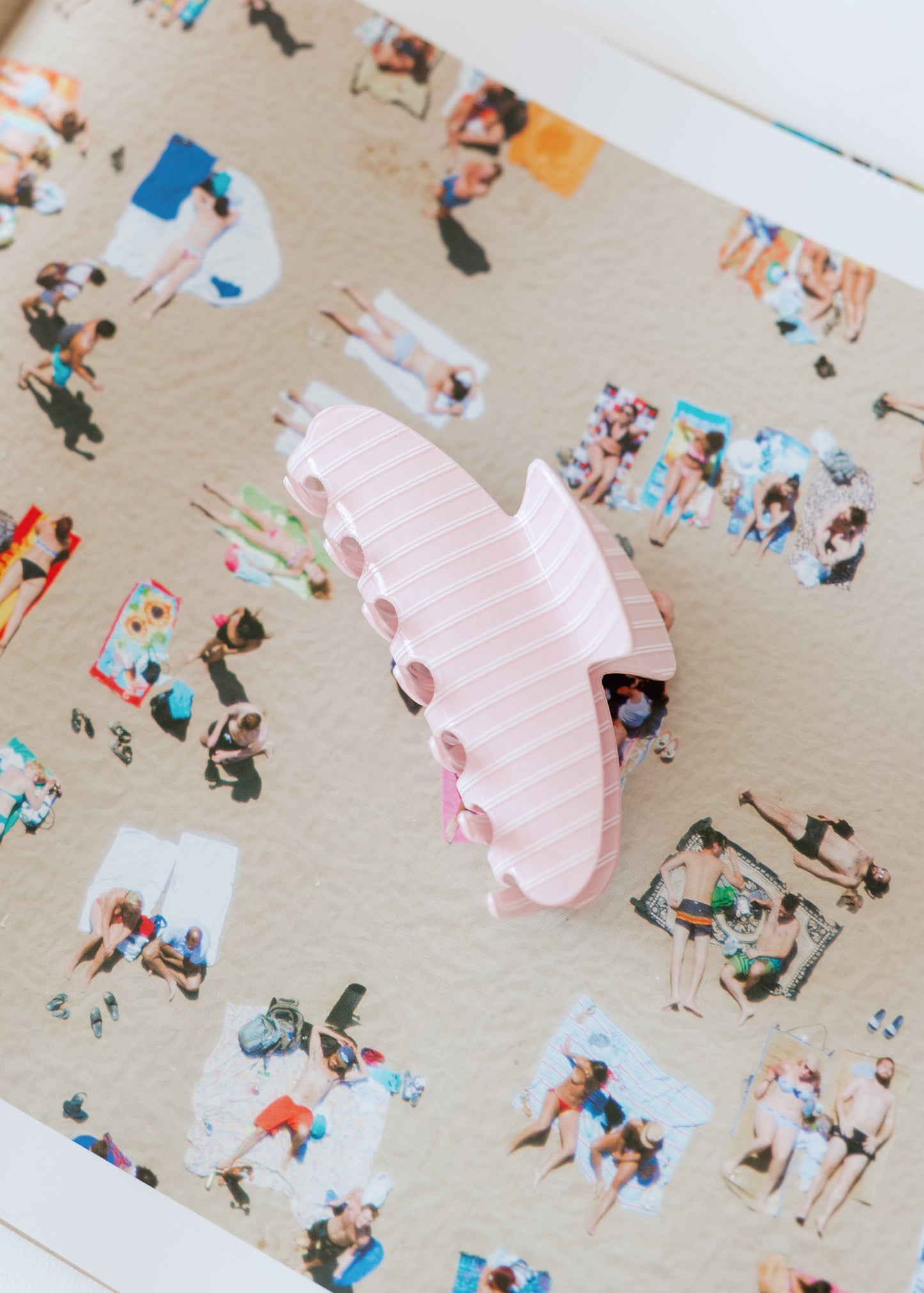 Light Pink Stripe Claw Clip