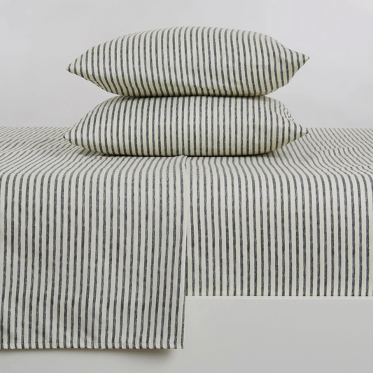 Striped Microfiber Sheet Set — Dark Gray