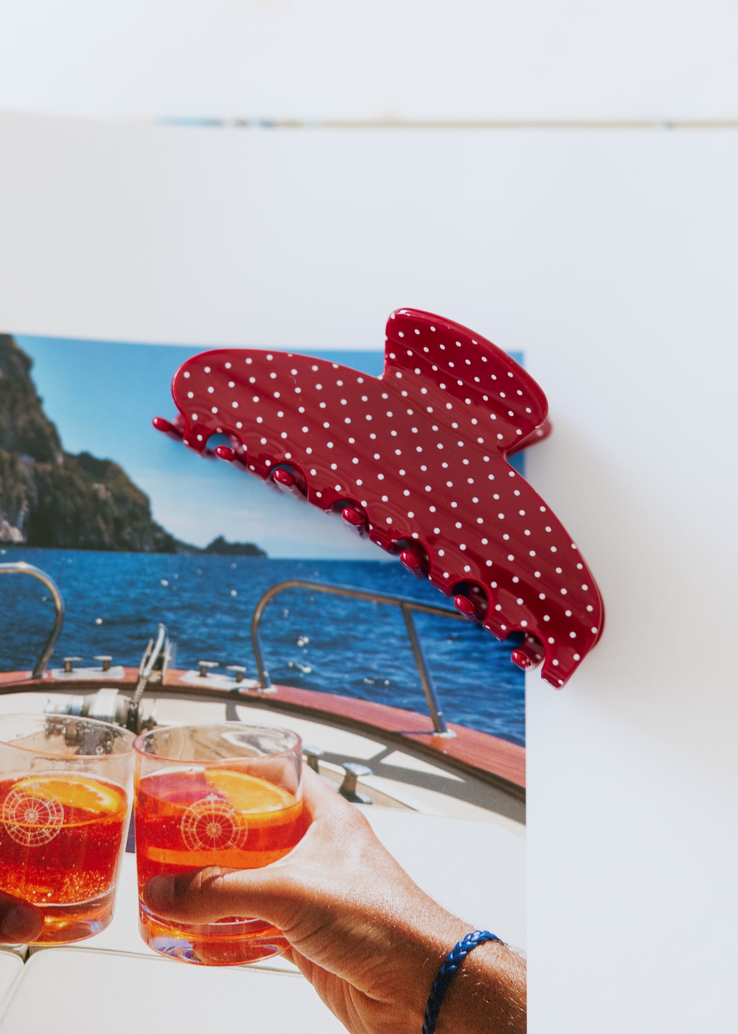 Red Polka Dot Claw Clip