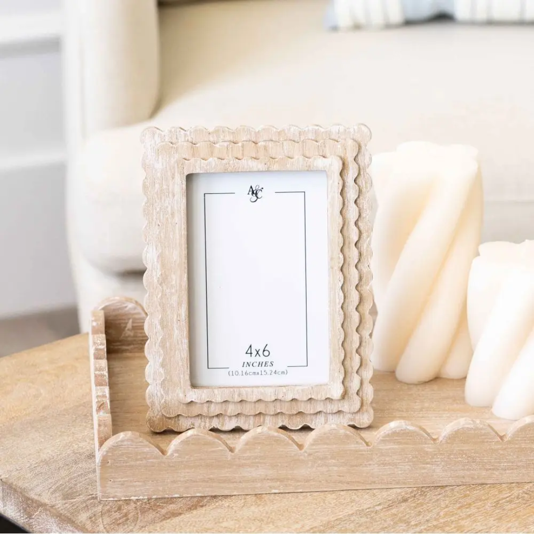 4x6 Wood Scallop Photo Frame