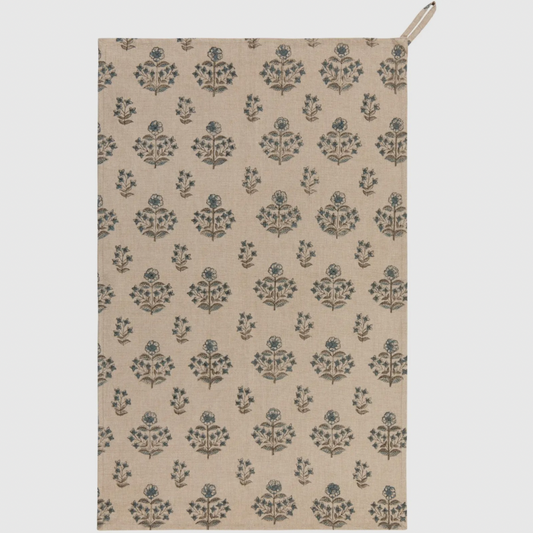 Salvia Block Print Tea Towel