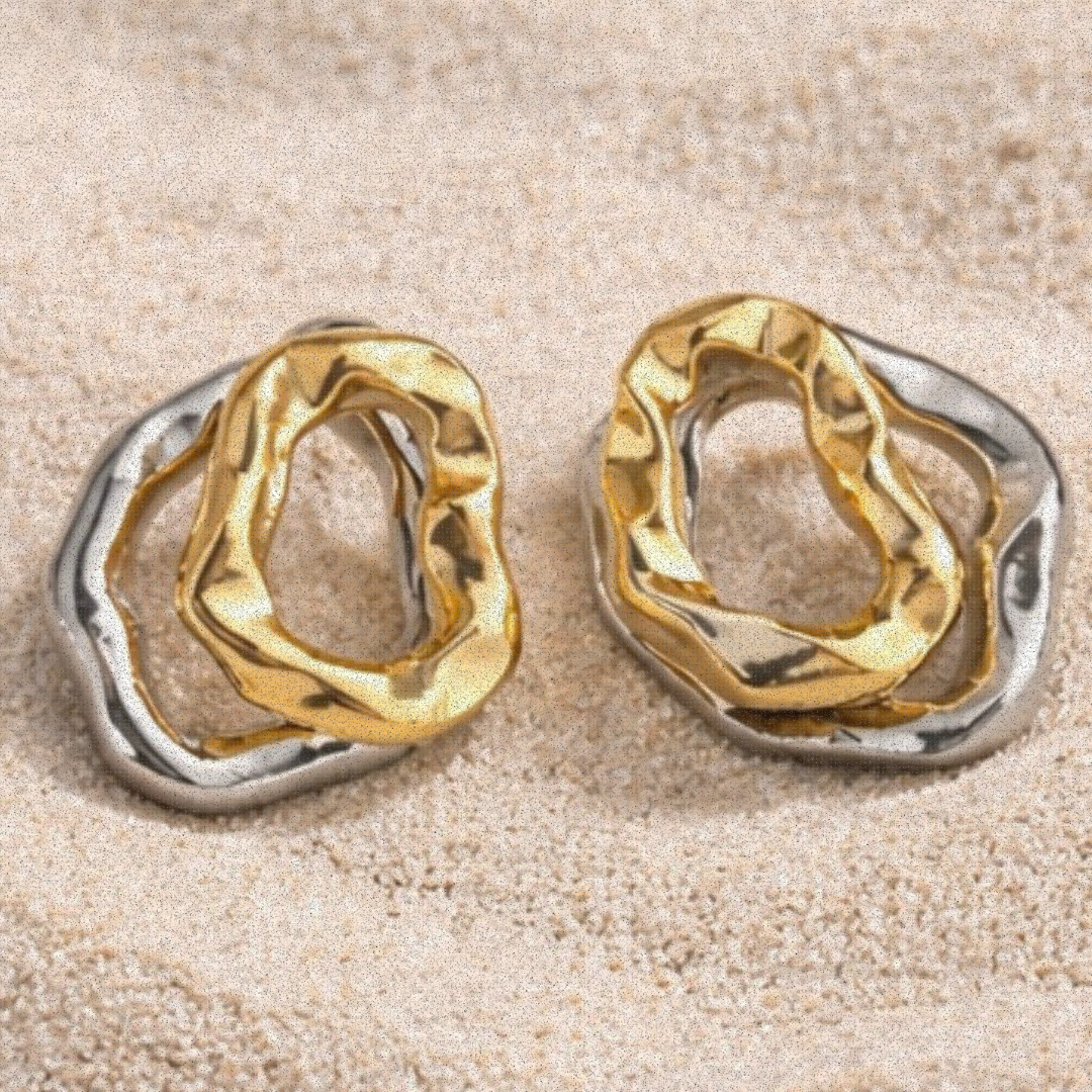 Two Toned Statement Stud