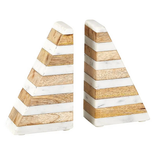 Marble and Wood Book End