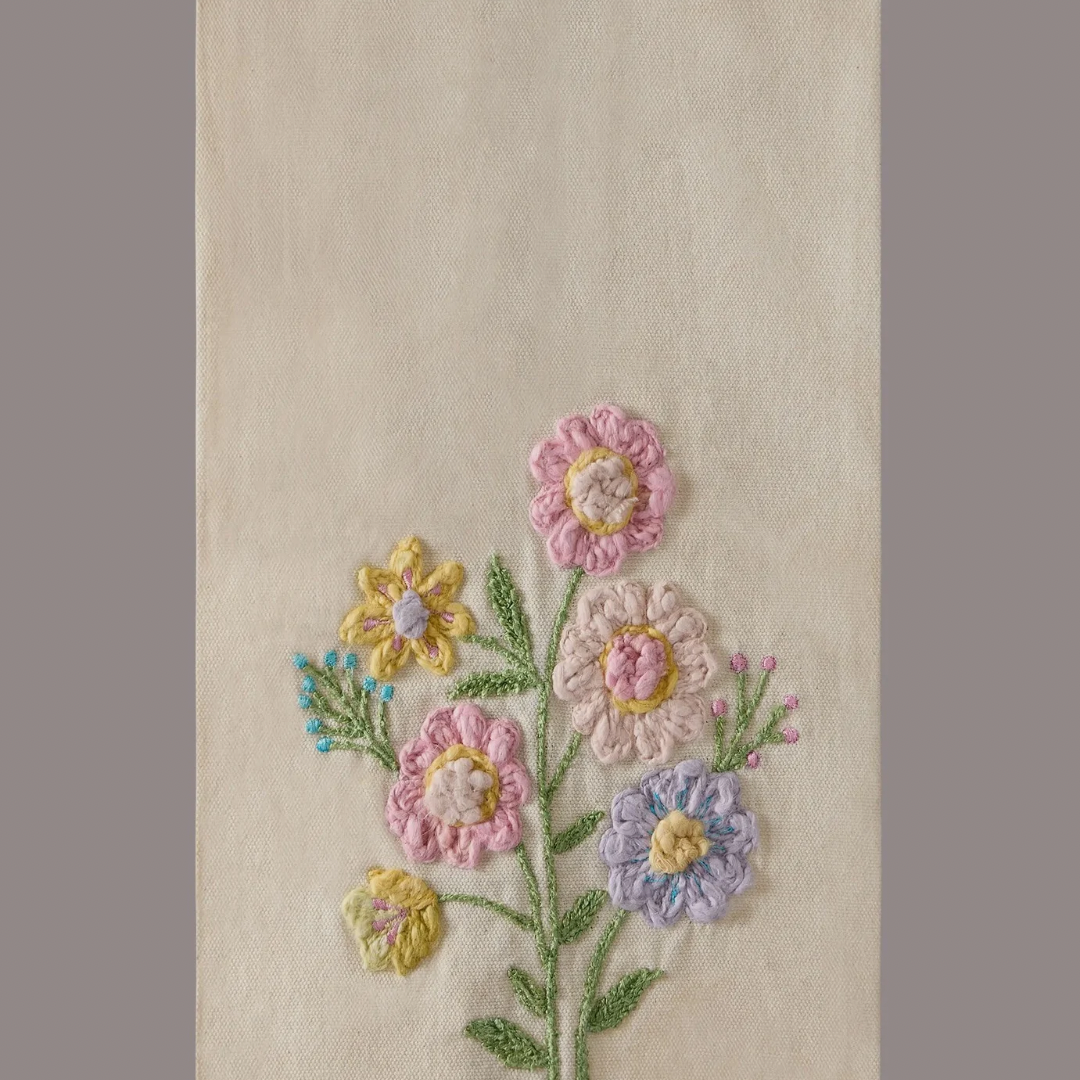 Stitched Floral Towel