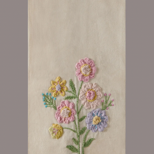 Stitched Floral Towel