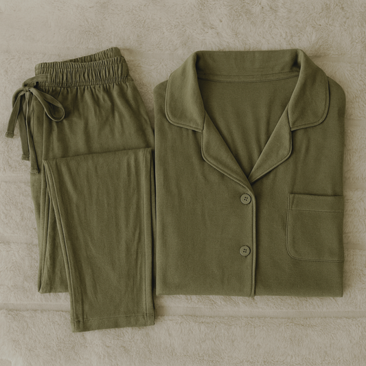 Bamboo Pajama Set in Olive Green