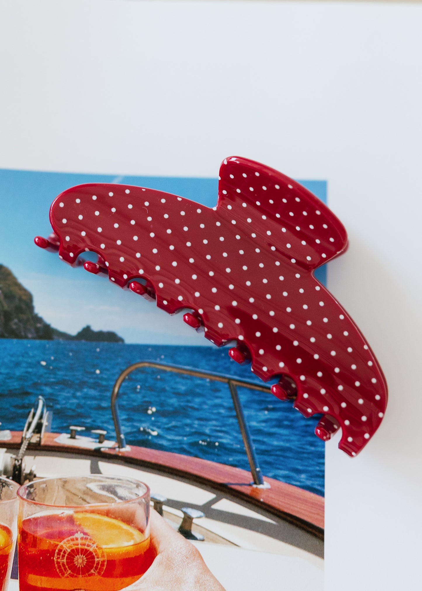 Red Polka Dot Claw Clip