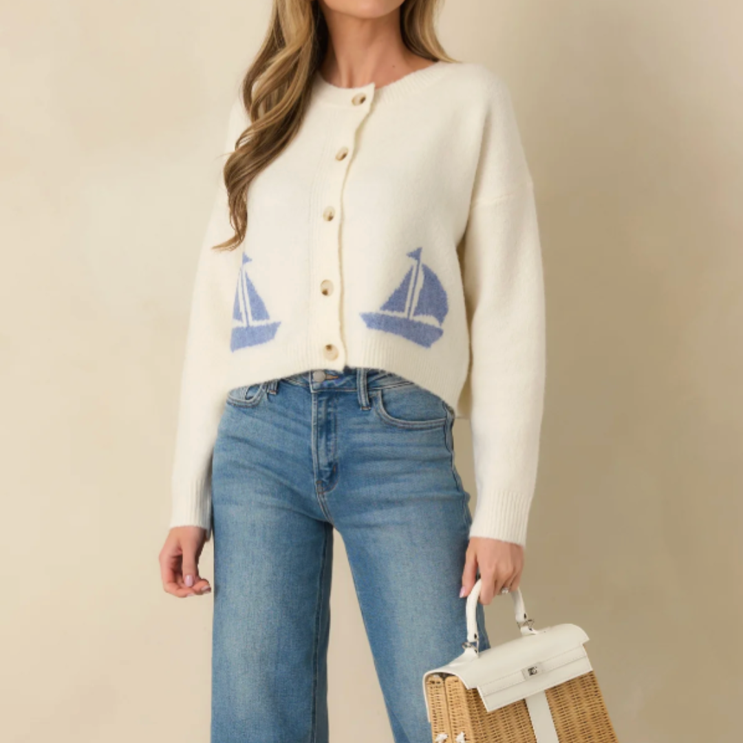 Sailboat Cardigan Sweater